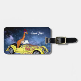 Giraffe in Space Funny Art Custom Luggage Tag Gepäckanhänger