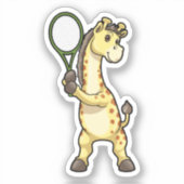 Giraffe in Tennis mit Tennisschläger Aufkleber (Vorderseite)