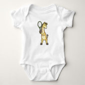 Giraffe in Tennis mit Tennisschläger Baby Strampler (Vorderseite)