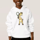 Giraffe in Tennis mit Tennisschläger Hoodie (Vorderseite)