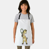 Giraffe in Tennis mit Tennisschläger Schürze (Insitu)