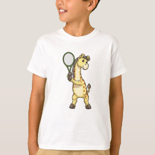 Giraffe in Tennis mit Tennisschläger T-Shirt