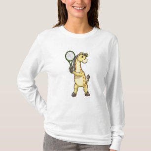 Giraffe in Tennis mit Tennisschläger T-Shirt