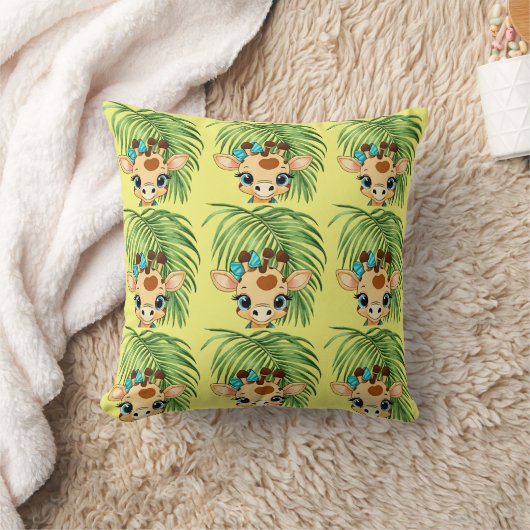 Giraffe in the Savanna Throw Pillow Kissen (Decke)