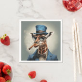 Giraffe in Tophut mit Zigarre Serviette (Beispiel)