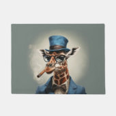 Giraffe in Tophut und Jacke Fußmatte (Vorderseite)