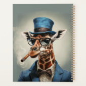 Giraffe in Tophut und Jacke Planer (Rückseite)