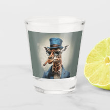 Giraffe in Tophut und Jacke