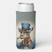 Giraffe in Tophut und Jacke Selters Dosenkühler (Seltzer Rückseite)