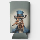 Giraffe in Tophut und Jacke Selters Dosenkühler (Rückseite)