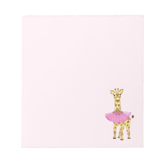 Giraffe in Tutu Notizblock (Vorderseite)