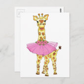 Giraffe in Tutu Postkarte (Vorne/Hinten)