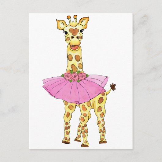 Giraffe in Tutu Postkarte (Vorderseite)