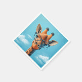 Giraffe in Wolken mit Brille Serviette (Ecke)