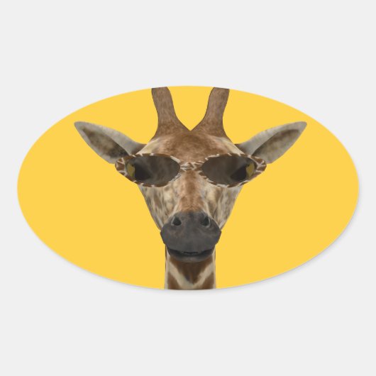 Giraffe Incognito Ovaler Aufkleber (Vorderseite)
