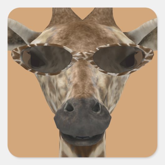 Giraffe Incognito Quadratischer Aufkleber (Vorderseite)