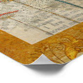 GIRAFFE & INDIGO BIRD Art Poster (Ecke)