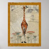 GIRAFFE & INDIGO BIRD Art Poster (Vorne)