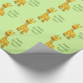 Giraffe Individuelle Name Wrapping Paper Geschenkpapier (Ecke)