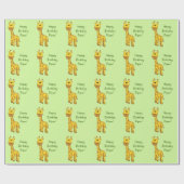 Giraffe Individuelle Name Wrapping Paper Geschenkpapier (Flach)