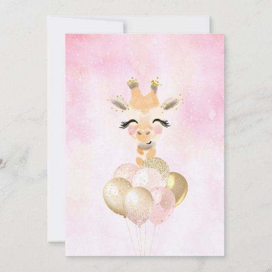 Giraffe jeden Geburtstags Einladung (Rückseite)