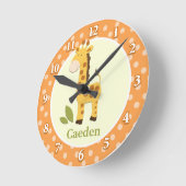 Giraffe Jungle Adventure (Orange) Wall Clock Runde Wanduhr (Winkel)