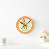 Giraffe Jungle Adventure (Orange) Wall Clock Runde Wanduhr (Zuhause)