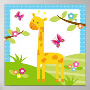 Giraffe Jungle Animal Kinderzimmer Mauer Kunstdruc Poster