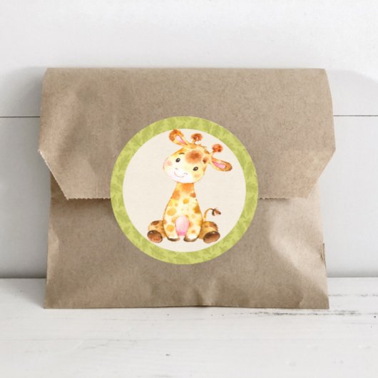 Giraffe Jungle Animals Baby Shower Gevor Sticker