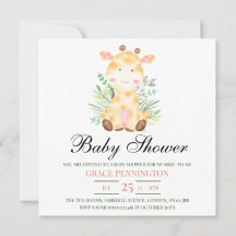 Giraffe Jungle Baby Shower Einladung