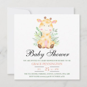 Giraffe Jungle Baby Shower Einladung