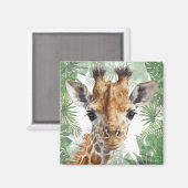Giraffe Jungle Background Magnet (Vorderseite/Rückseite)