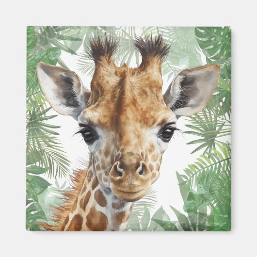 Giraffe Jungle Background Magnet (Vorne)