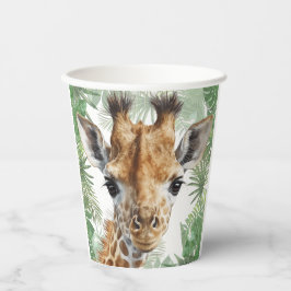 Giraffe Jungle Background Pappbecher