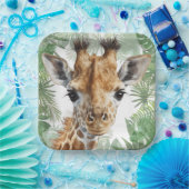 Giraffe Jungle Background Pappteller (Party)