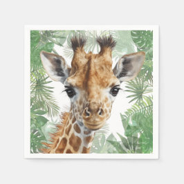 Giraffe Jungle Background Serviette