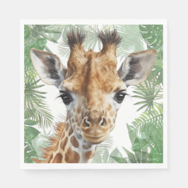 Giraffe Jungle Background Serviette