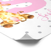 Giraffe Jungle Personalisiert Name Girl Baby Kinde Poster (Ecke)
