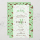 Giraffe Jungle Safari Animal Baby Dusche Einladung (Vorne/Hinten)