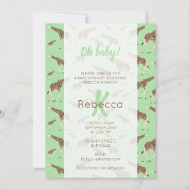 Giraffe Jungle Safari Animal Baby Dusche Einladung