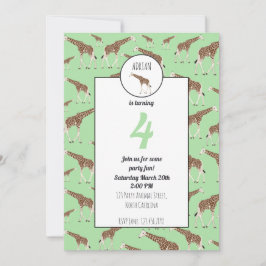 Giraffe Jungle Safari Tier Einladung zum Geburtsta