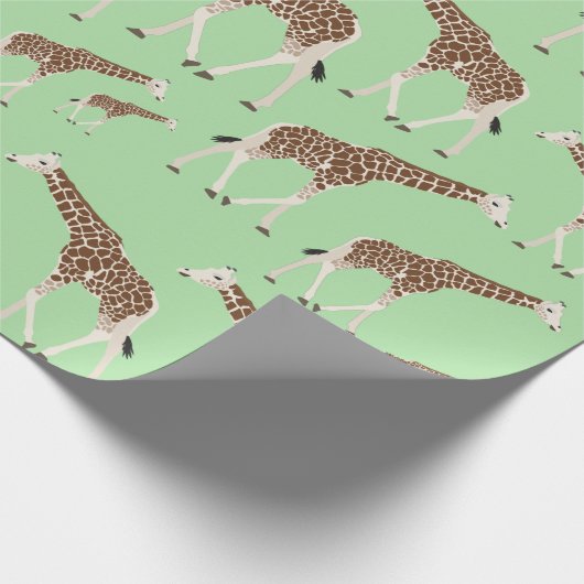 Giraffe Jungle Safari Tier Geschenkpapier (Ecke)