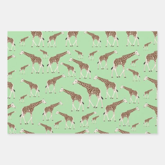 Giraffe Jungle Safari Tier Geschenkpapier Set (Vorderseite 3)