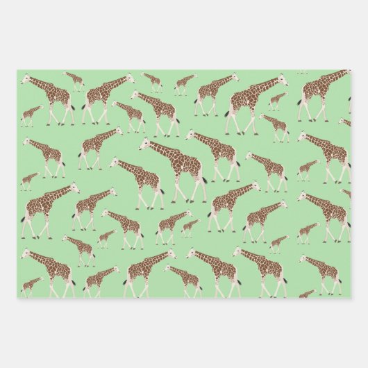 Giraffe Jungle Safari Tier Geschenkpapier Set (Vorderseite)