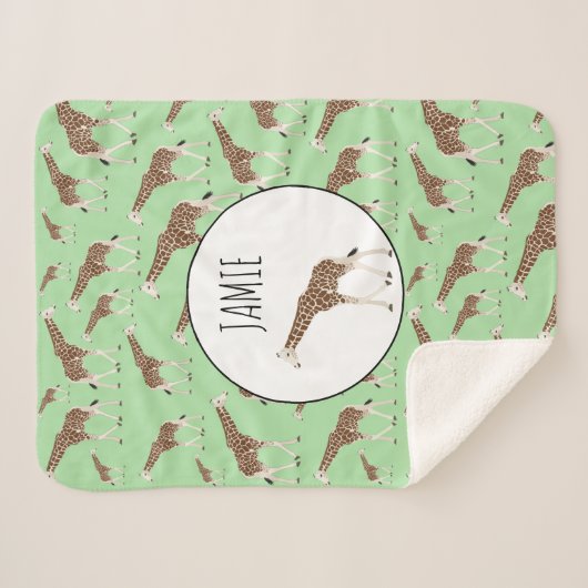 Giraffe Jungle Safari Tier Sherpadecke (Vorderseite (Horizontal))