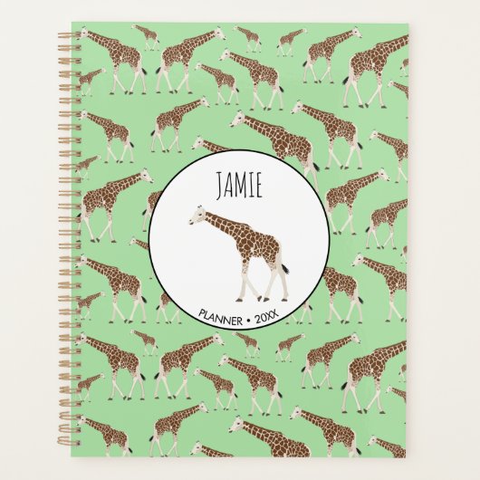 Giraffe Jungle Safari Tierbuch Planer (Vorderseite)