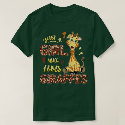 Giraffe Just a Girl Who Lieben Giraffen Geschenke T-Shirt (Design vorne)