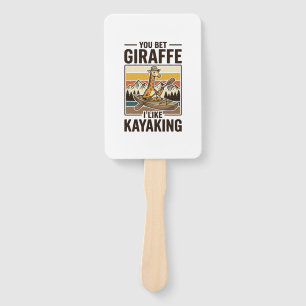 Giraffe-Kajakfahren Vintage Lustiges T-Shirt Desig Fächer