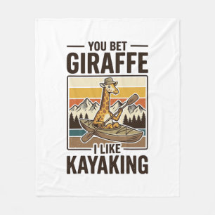 Giraffe-Kajakfahren Vintage Lustiges T-Shirt Desig Fleecedecke