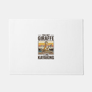 Giraffe-Kajakfahren Vintage Lustiges T-Shirt Desig Fußmatte